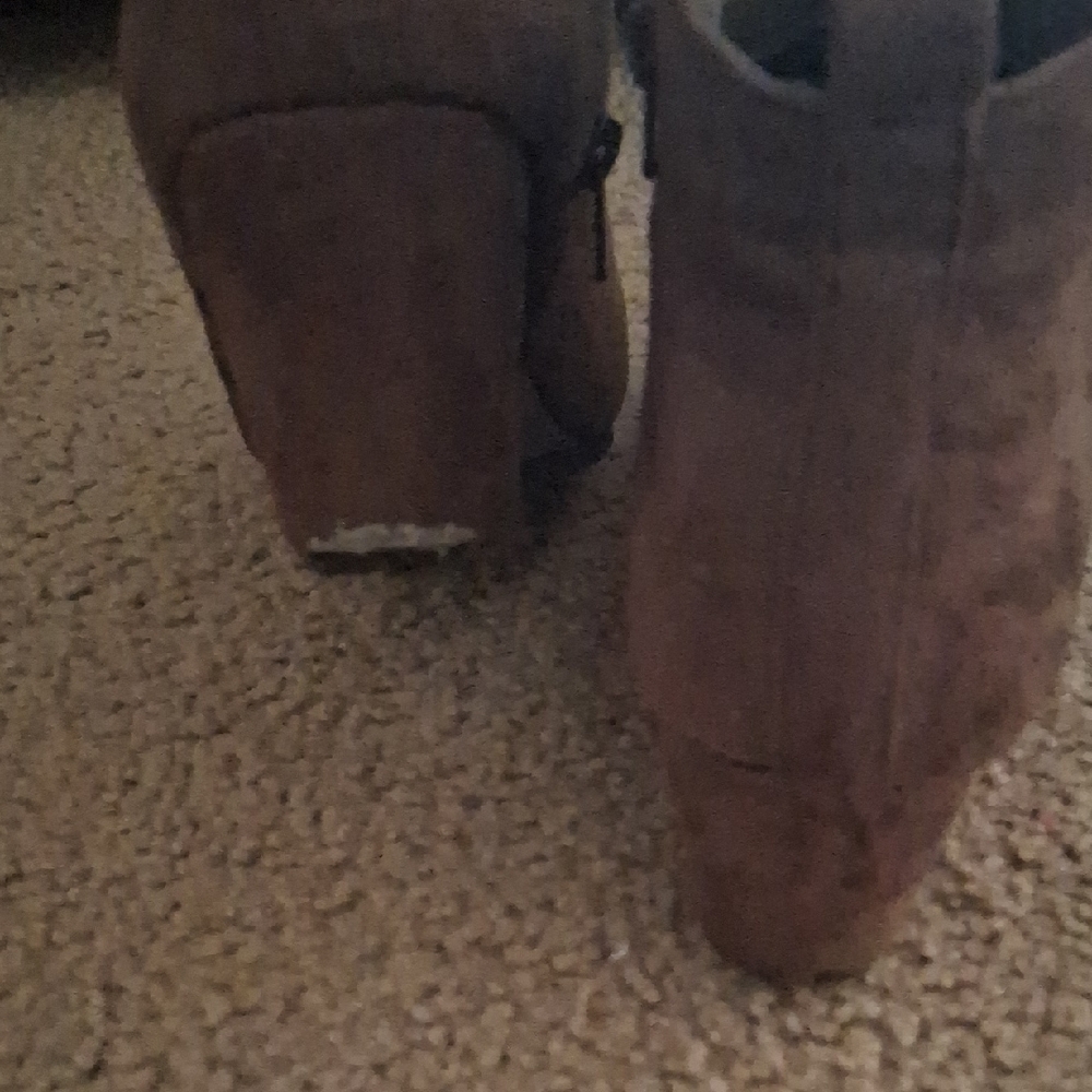 Woman's Tan Suede Ankle Boots - Picture 5 of 5
